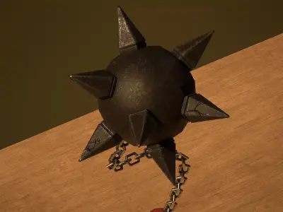 Game-Ready Blood Cross Flail Low-poly 3D model