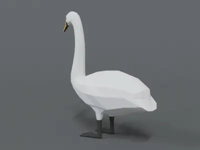 Low Poly Cartoon Swan Low-poly 3D model