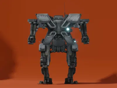 Cociva Robot rigged Low-poly 3D model