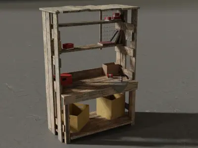 Workbench made from pallets Free 3D model