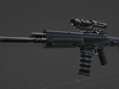 Rifle Low-poly 3D model get