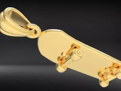Skateboard 3D Charm Pendant 3D print model purchase