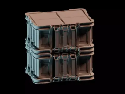 Science fiction military Crate Free low-poly 3D model