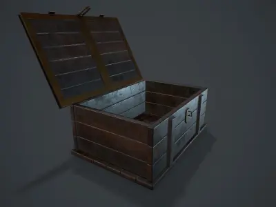 Set medieval storage boxes Free low-poly 3D model