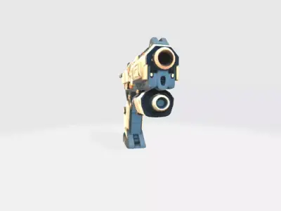Lowpoly scifi pistol Low-poly 3D model