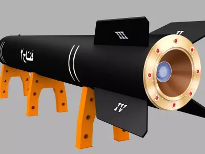 Fattah-02 Hypersonic Missile Low-poly 3D model