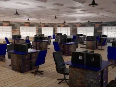 Office Interior Low-poly 3D model buy