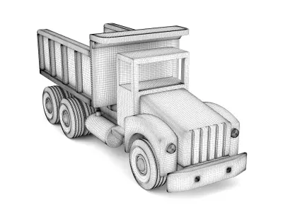 Wooden toy truck 17 3D model