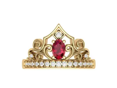 Crown Ring 3D print model