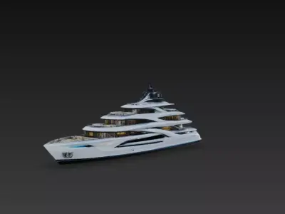 Futuristic Luxury Super Mega Yacht 3D print model