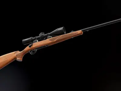 Sako 85 Bavarian - Model and Textures Low-poly 3D model