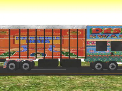 Indian Truck Model 2 Low-poly 3D model