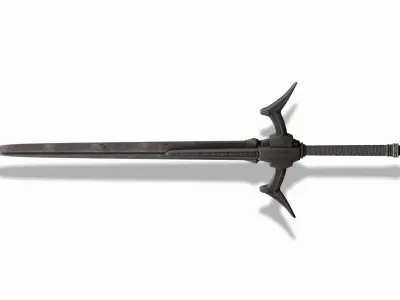 Black Sword Low-poly 3D model