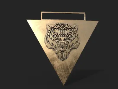 tiger pendant 3D printing model Low-poly 3D model