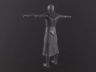 dark fantasy medieval soldier knight armor  Low-poly 3D model