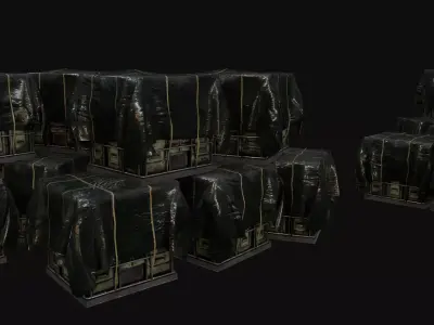 Industrial Covered Cargo Container Free low-poly 3D model