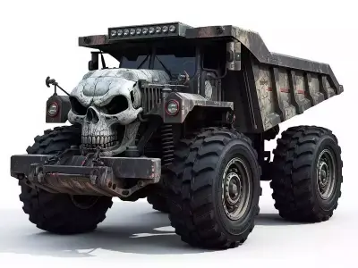 Gothic And Haunted Industrial Vehicles 3D Collection 3D Model Pack