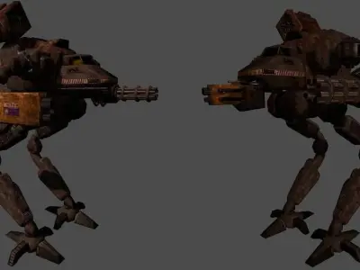 The Behemoth G2 Bipedal Assault Mech Type I  Low-poly 3D model