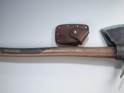 Axe Wood Low-poly 3D model
