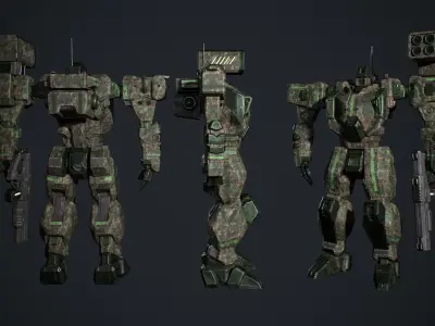 Assault Mech Low-poly 3D model