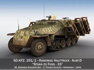SDKFZ 251 - Ausf D - Stuka zu Fuss - 33 3D model