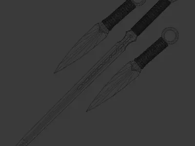 SWORD AND KNIFE PACK  Low-poly 3D model