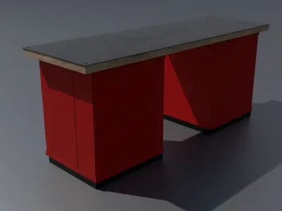 Workshop workbench 1 PBR 3D model