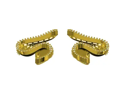 Antique Wave Dangle Drop Earring 3D print model