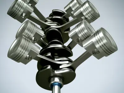 Animated V8 Engine Cylinders 3D model