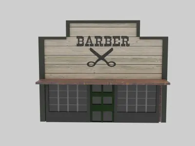 Wild West - Barber Low-poly 3D model