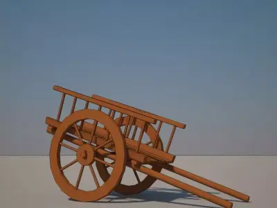 Cart Wooden 3D model purchase