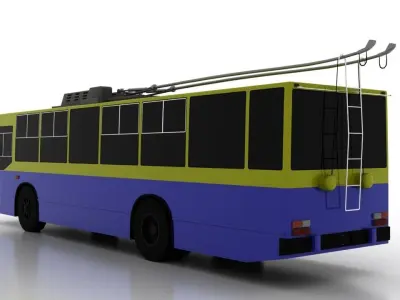 Trolleybus JUMZ-T2M Low Low-poly 3D model