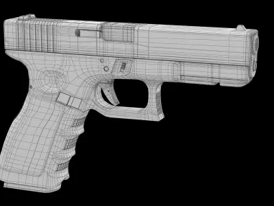 Glock 17 Camouflage Grey Low-poly 3D model