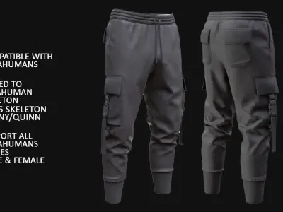 Military Pants 75 - All MH Bodies - UE5 Skeletons - Rigged Low-poly 3D model