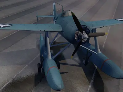 Grumman F4F-3S Wildcatfish 3D model