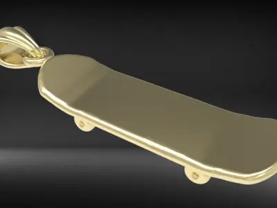 Skateboard 3D Charm Pendant 3D print model purchase