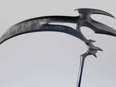 Fantasy Scythe Low-poly 3D model