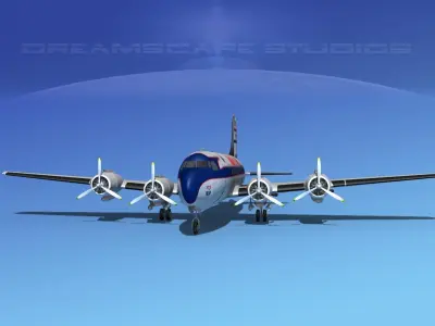 Douglas DC-4 United Airlines 1 3D model