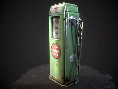 Gas pump national gasoline A62 Low-poly 3D model