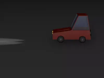 Low-poly Car PBR Game ready driving on road Free low-poly 3D model