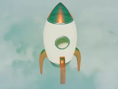 cartoon rocket001 Low-poly 3D model