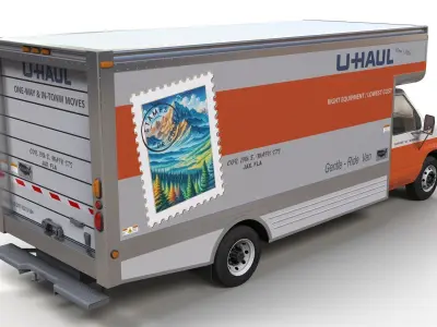  U-Haul moving box truck Low-poly 3D model