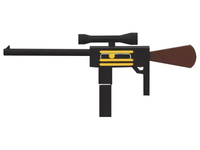 machine gun Low-poly 3D model purchase