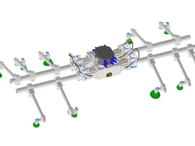 Sheet metal robot tooling for tandem press line 3D model 3D model