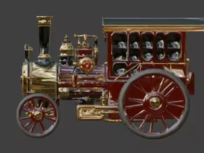 Steampunk Industrial Heavy Duty Tractor 3D Model Low-poly 3D model