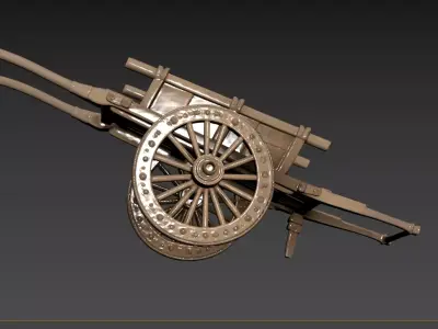 19-  Human Powered Cart from the Song Dynasty 3D model