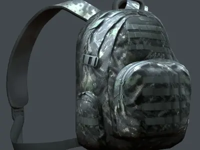 Backpack Camping Generic military human bag storqge baggage Low-poly 3D model 11