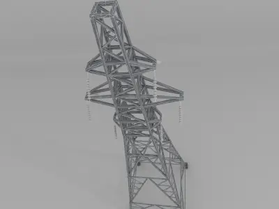 Column Power Lines Low-poly 3D model