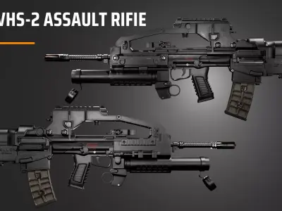 VHS-2 assault rifle 3D model purchase