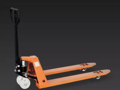 Industrial Orange Hydraulic Pallet Jack 3D Model Low-poly 3D model